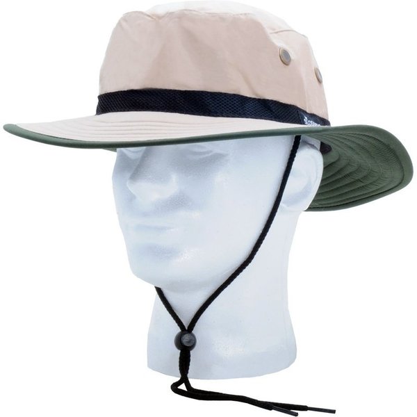 Principle Plastics Tan/Grn Nyl Sun Hat 446TN